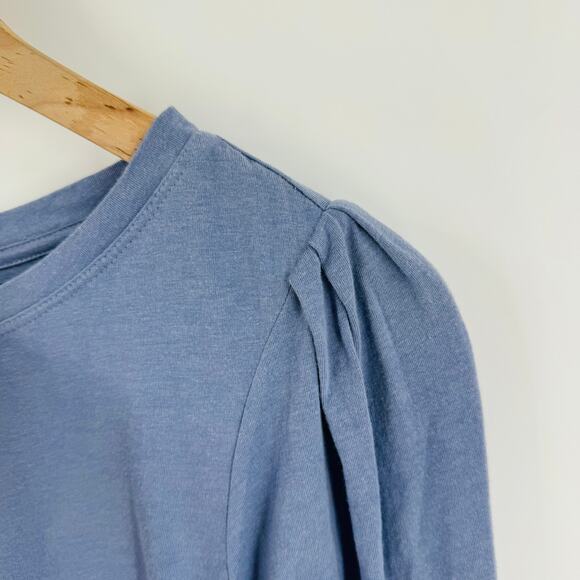 Anthropologie Daily Practice Muted Periwinkle Ruched Mini Dress Size S Small - Picture 7 of 11